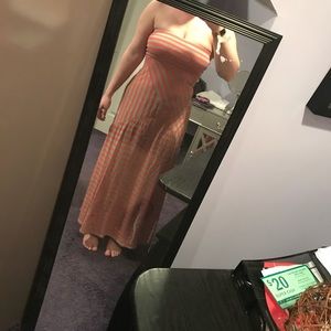 Strapless floor length summer dress
